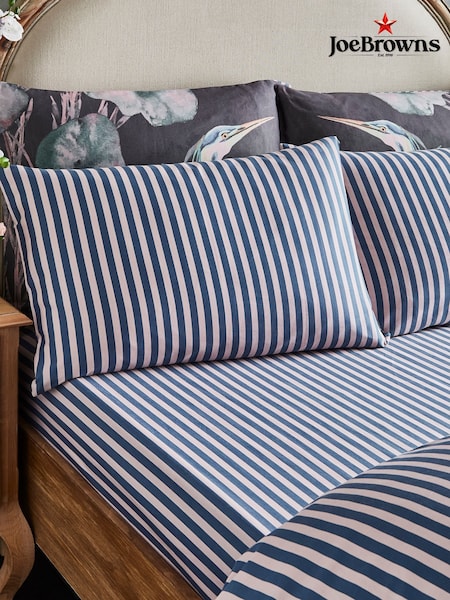 Joe Browns Grey Striped 200TC Cotton Sateen Fitted Sheet (AT7512) | £29 - £35