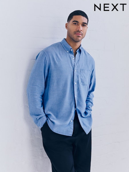 Light Blue Lightweight Long Sleeve Oxford Shirt (AT7597) | £26