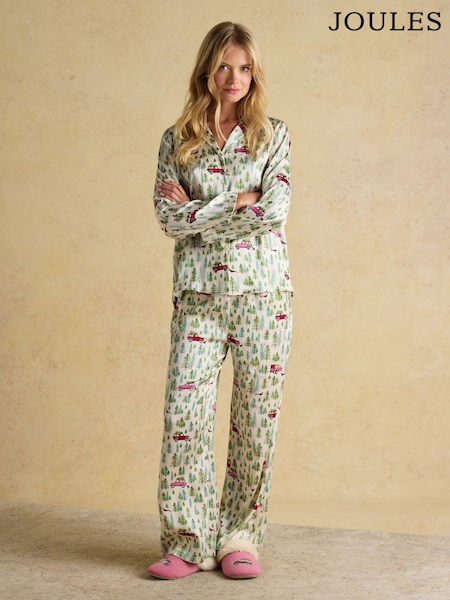Joules Bonnie Cream Satin Pyjama Set (AT7638) | £44