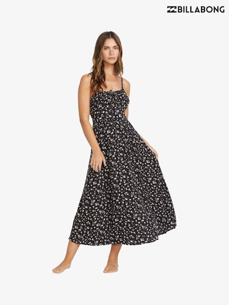 Billabong Take Your Time Ditsy Sleeveless Black Dress (AT7722) | £70
