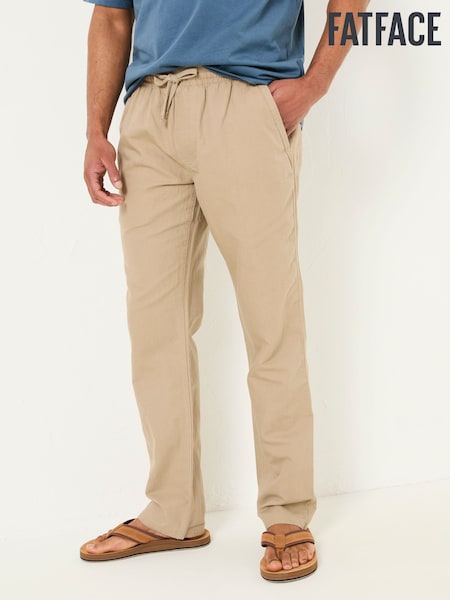 FatFace Natural Cotton Linen Straight Pull on Trousers (AT7787) | £55