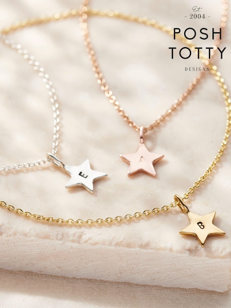 Posh Totty Designs Silver Tone Personalised Bright Star Bracelet (AT7901) | £33