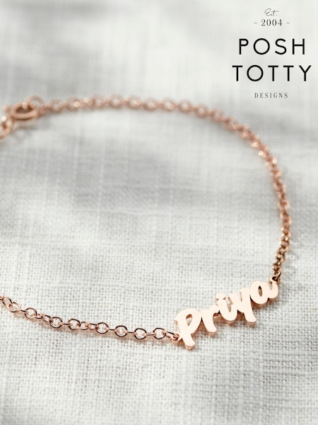 Posh Totty Designs Gold Tone Mini Name Bracelet (AT7905) | £59