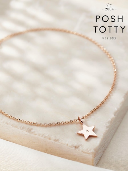 Posh Totty Designs Gold Tone Personalised Bright Star Bracelet (AT7918) | £44
