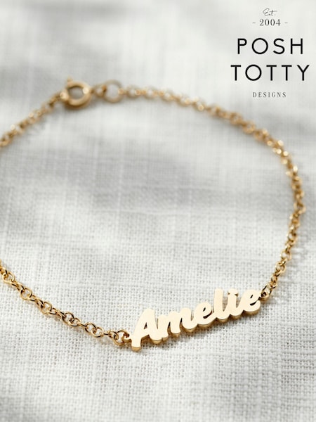 Posh Totty Designs Gold Tone Mini Name Bracelet (AT7927) | £59