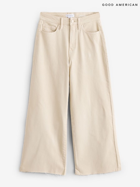 Good American White Waist Palazzo Crop Jeans (AT8006) | £147