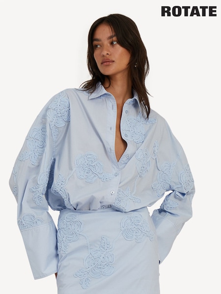 Rotate Blue Oversized Flower Shirt (AT8110) | £240