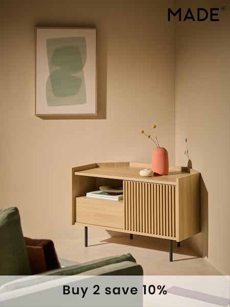 MADE.COM Oak Effect Blaze Corner Up to 50 Inch TV Unit (AT8388) | £299