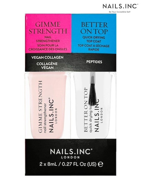 NAILS INC Gimme Strength X Better On Top Mini Nail Treatment Duo (AT8537) | £10