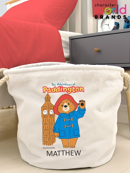 100% Cotton Personalised Paddington Bear Toy Trug by Character World (AT8771) | £38