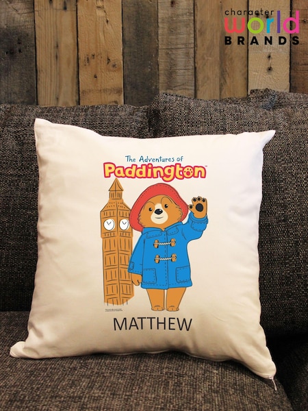 Personalised Paddington Bear Square Cushion by Character World (AT8776) | £24