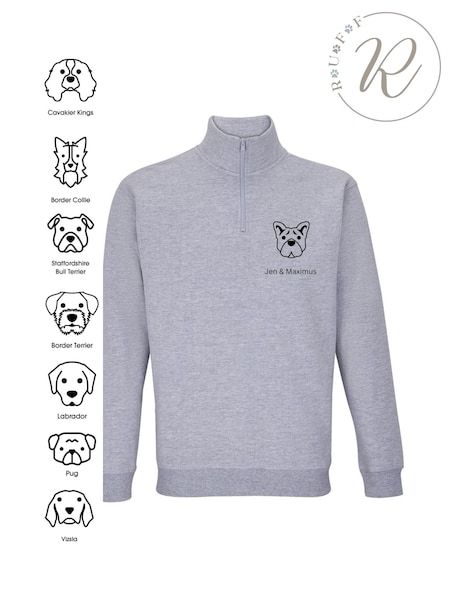 My Dog & Me Quarter Zip Sweater by RUFF (AT8781) | £42