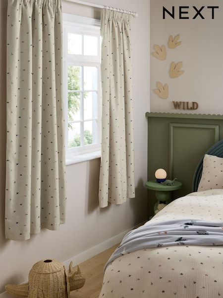 Mini Dino Pencil Pleat Blackout Curtains (AT8942) | £56 - £96