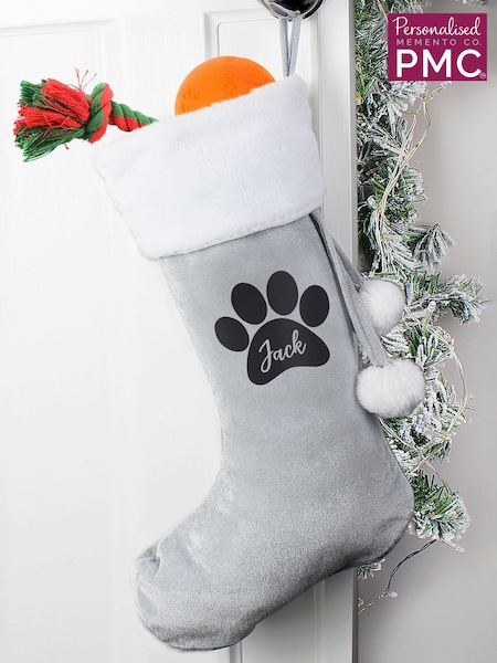 Personalised Pet Paw Print Christmas Stockings by PMC (AT9020) | £16