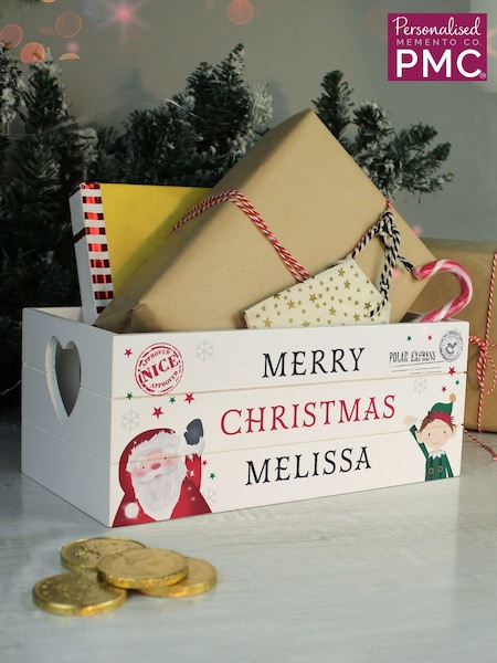 Personalised Christmas Wooden Crate Storage by PMC (AT9027) | £20