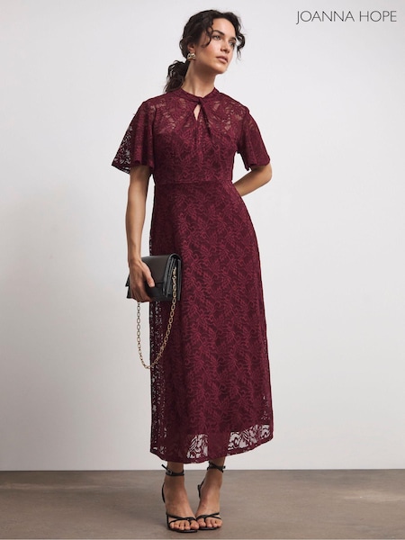 Joanna Hope Lace Angel Sleeve Midi Dress With Keyhole Detail (AT9058) | £75