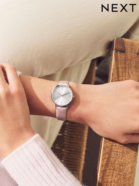 Pink Shimmer Buttermilk Simple Strap Watch (AT9129) | £22
