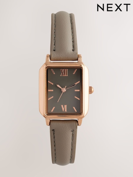 Mink Brown Rectangle Watch (AT9135) | £36