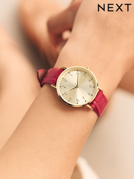 Red Simple Strap Watch (AT9143) | £24