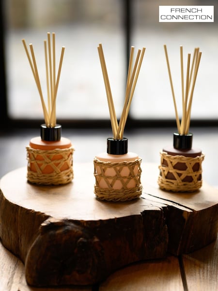French Connection Natural Mix Woven Detail Trio of Reed Diffuser Gift Set 3 X 50ML (AT9189) | £25