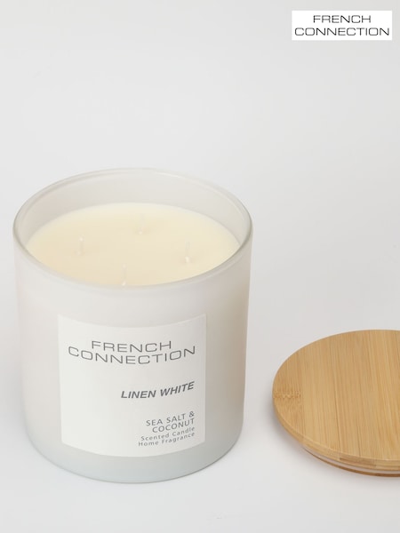 French Connection White Pastel Range Sea Salt Coconut Candle 1.5KG (AT9192) | £52