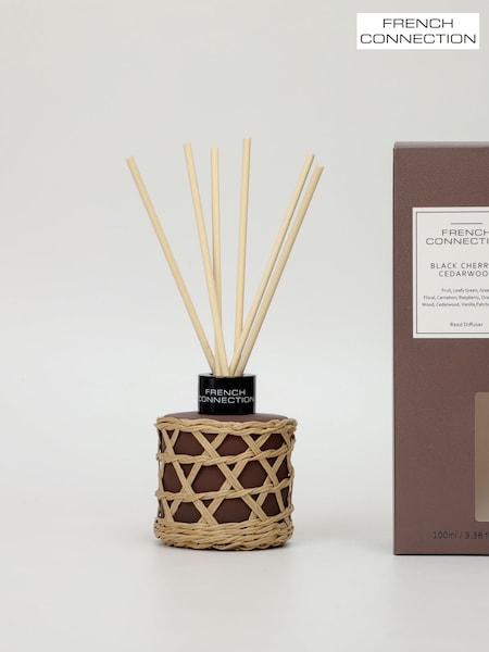 French Connection Brown Woven Detail Cherry Cedarwood Reed Diffuser 100ML (AT9198) | £20