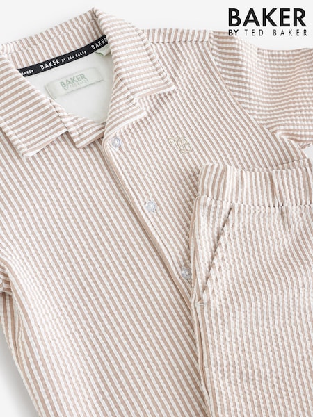 Baker by Ted Baker Stone Textured Shirt And Shorts Set (AT9281) | £38 - £43