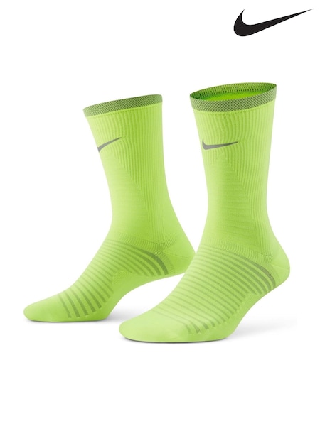 Nike Lime Green Spark Lightweight Running Crew Socks (AT9288) | £18