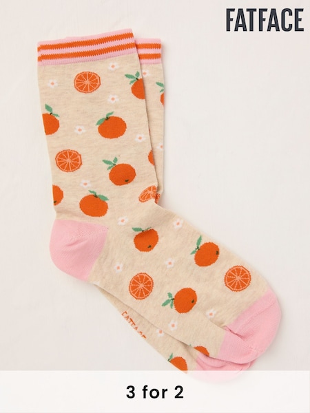 FatFace Oatmeal Orange Socks (AT9301) | £7.50