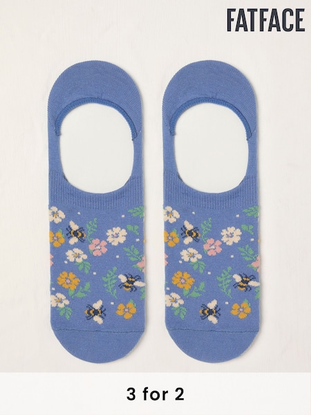 FatFace Blue Floral Bee Footsie Socks (AT9311) | £5