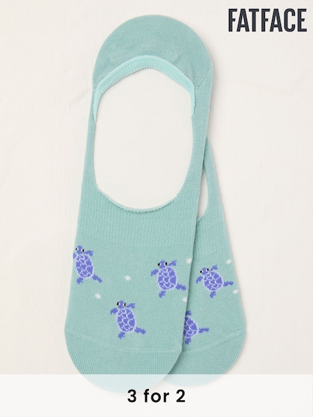 FatFace Green Turtle Footsie Socks (AT9312) | £5