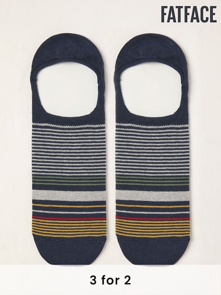 FatFace Blue Stripe Footsie Socks (AT9395) | £5