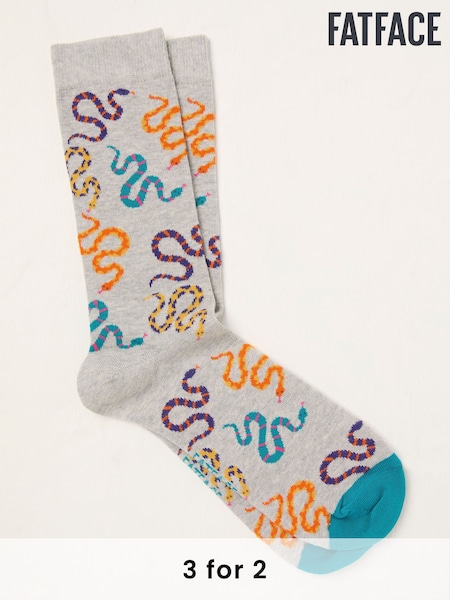 FatFace Grey Snake Socks (AT9403) | £7.50