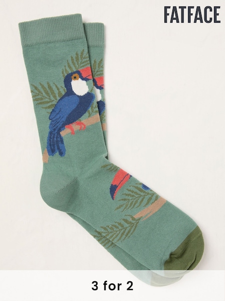 FatFace Green Toucan Socks (AT9404) | £7.50