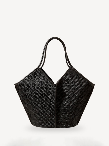 Hereu Studio Black Calella Raffia Bag (AT9425) | £460