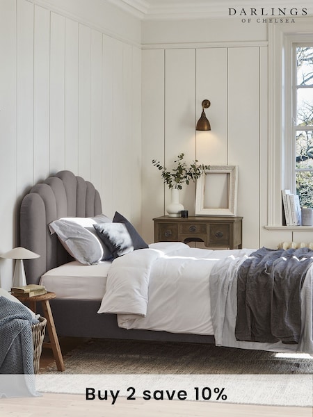 Darlings Of Chelsea Manor House Grey Snowdon Upholstered Bed (AT9456) | £2,438 - £3,444