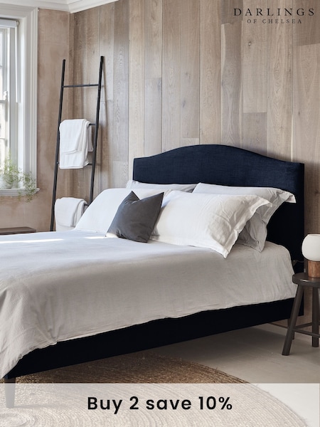 Darlings Of Chelsea French Navy Blue Avebury Low Upholstered Bed (AT9458) | £2,074 - £2,885