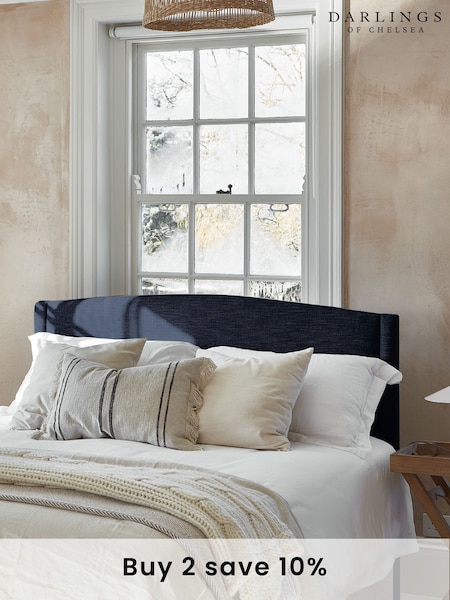Darlings Of Chelsea French Navy Blue Buckleberry Upholstered Bed (AT9465) | £2,136 - £2,945