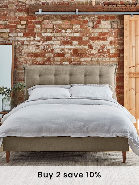 Darlings Of Chelsea Boulder Brown Lyndhurst Buttoned Upholstered Bed (AT9467) | £2,844 - £4,036