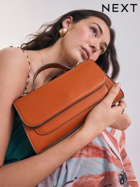 Orange Structured Hand Held Bag (AT9507) | £26
