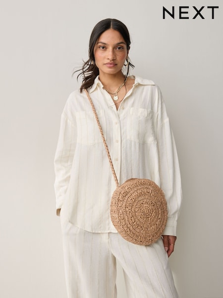 Natural Straw Look Cross-Body Bag (AT9517) | £30