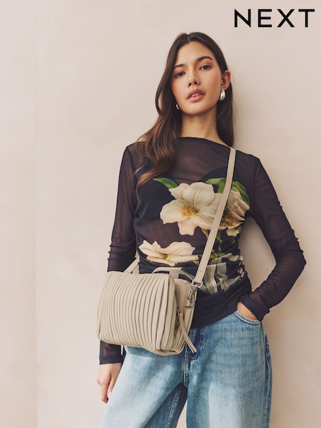 Bone Leather Plisse Clutch Bag (AT9523) | £58