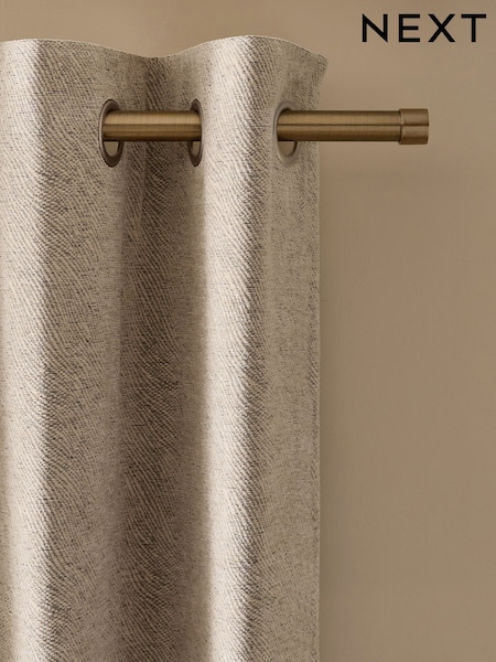 Natural Eyelet Heavyweight Chenille Wave Curtains (AT9535) | £80 - £180