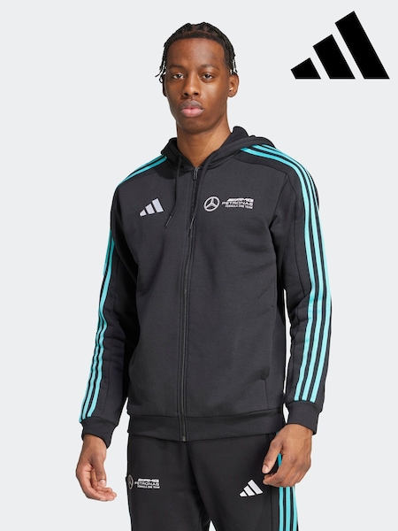 adidas Black/White Mercedes AMG Petronas Formula One Team DNA FullZip Hoodie (AT9556) | £55