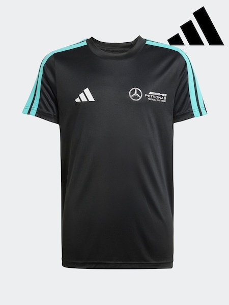 adidas Black/White Mercedes AMG Petronas Formula One Team DNA T-Shirt (AT9557) | £25
