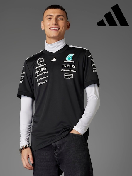 adidas Black/White Mercedes AMG Petronas Formula One Team Black Driver Jersey (AT9562) | £75