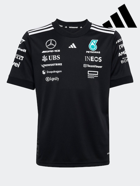 adidas Black/White Mercedes AMG Petronas Formula One Team DNA Shorts (AT9565) | £45