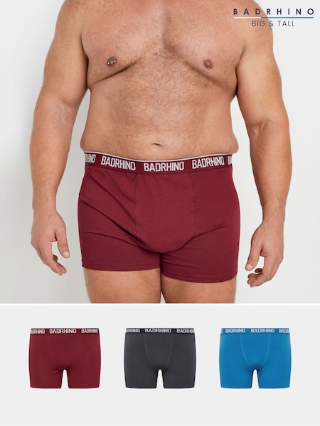 BadRhino Big & Tall Red/Blue Trunks 3 Pack (AT9608) | £26