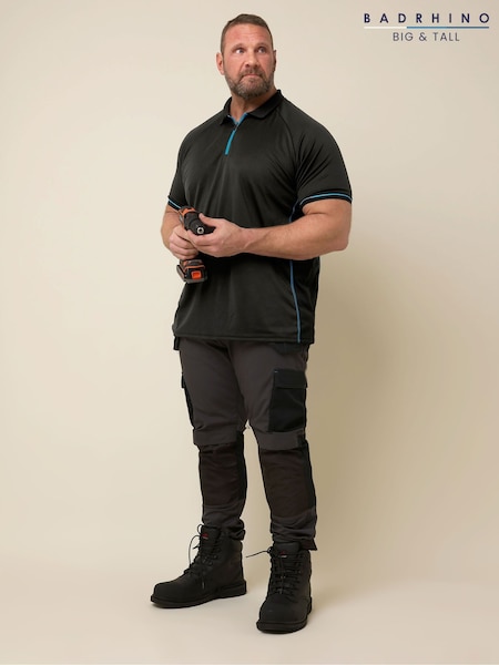 BadRhino Big & Tall Black Workwear Polo Shirt (AT9626) | £24