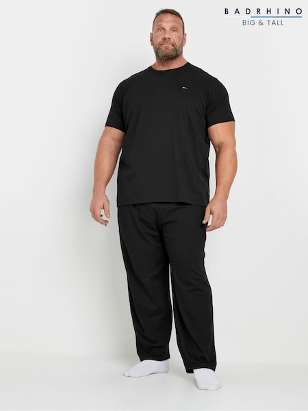 BadRhino Big & Tall Black 100% Cotton T-Shirt and Lounge Trousers Set (AT9658) | £29